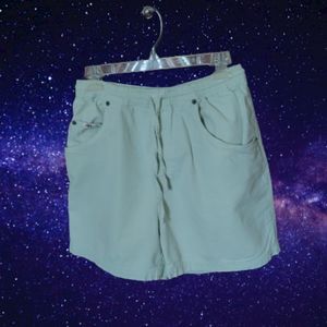 Billbass Jean Shorts w/Pockets, Light Green Tiny Checks, Medium